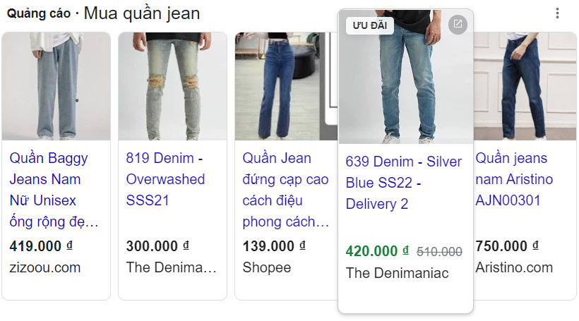 quảng cáo google shopping