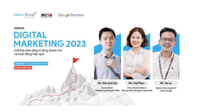 Webinar Digital Marketing 2023: Giải bài toán tăng trưởng doanh thu và hoạt động hiệu quả