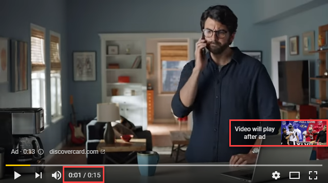 Non-skippable in-stream ads