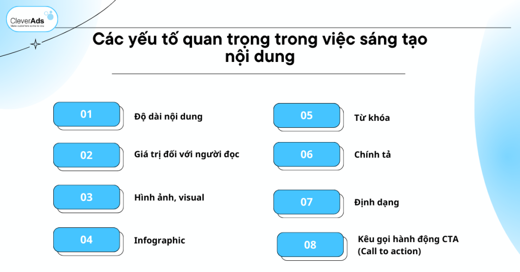 Các yếu tố quan trọng trong việc sáng tạo nội dung